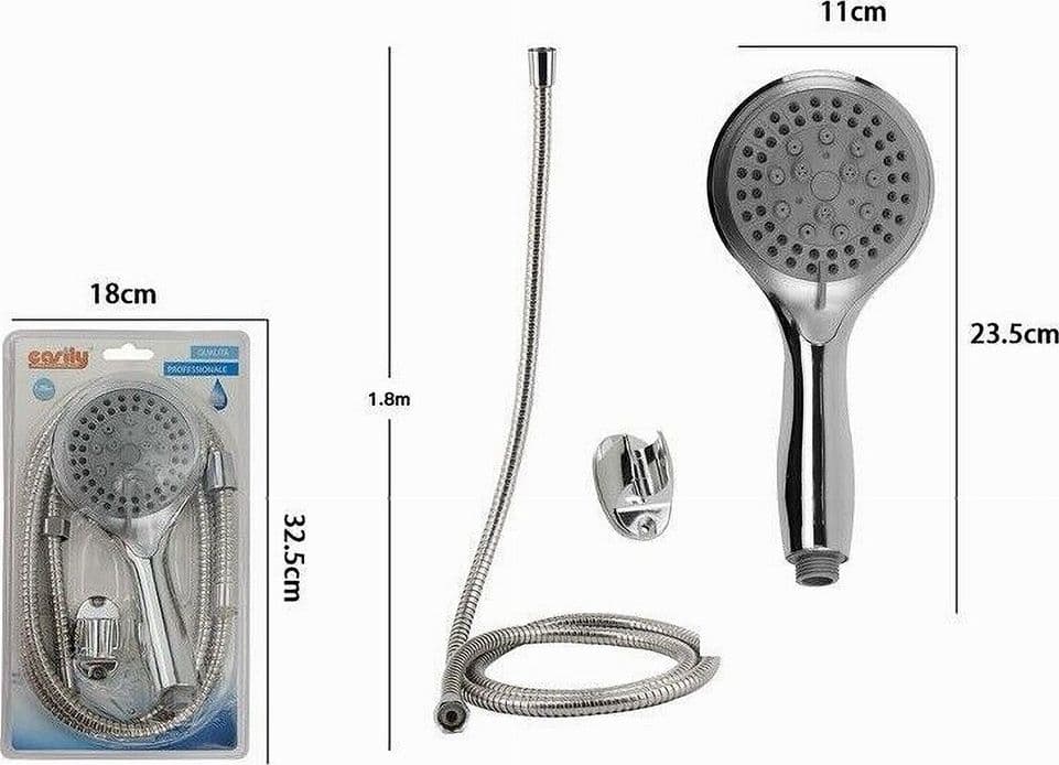 KIT DOCCETTA MULTIGETTO DOCCINO SOFFIONE DOCCIA BAGNO LACCIO 1,8 MT STAFFA 69326 - 2