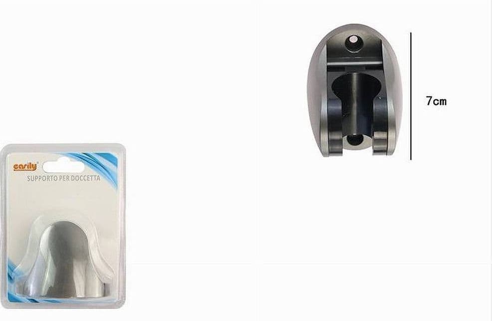 SUPPORTO STAFFA A MURO PER DOCCETTA SOFFIONE DOCCIA UNIVERSALE 7CM BICOLORE 87140 - 2