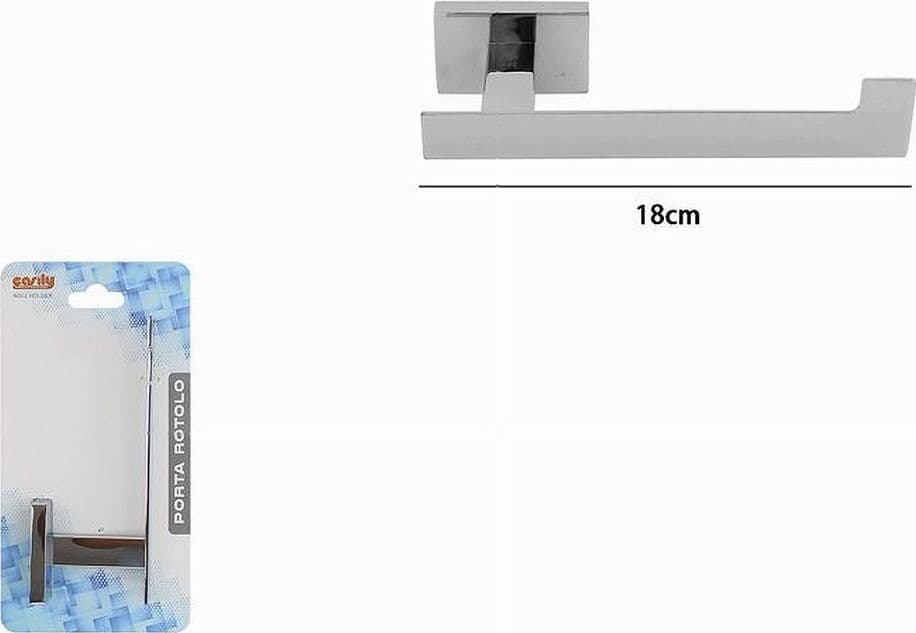 PORTA ROTOLO MODERNO DA MURO IN ACCIAIO LUCIDO 18CM ACCESSORI ARREDO BAGNO 87217 - 4