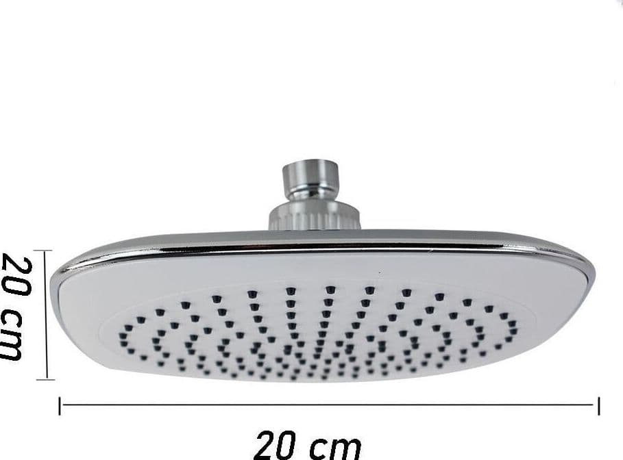 SOFFIONE DOCCIA BAGNO QUADRATO 20X20CM ABS EFFETTO PIOGGIA 52213 FILTRO ANTICALCARE - 6