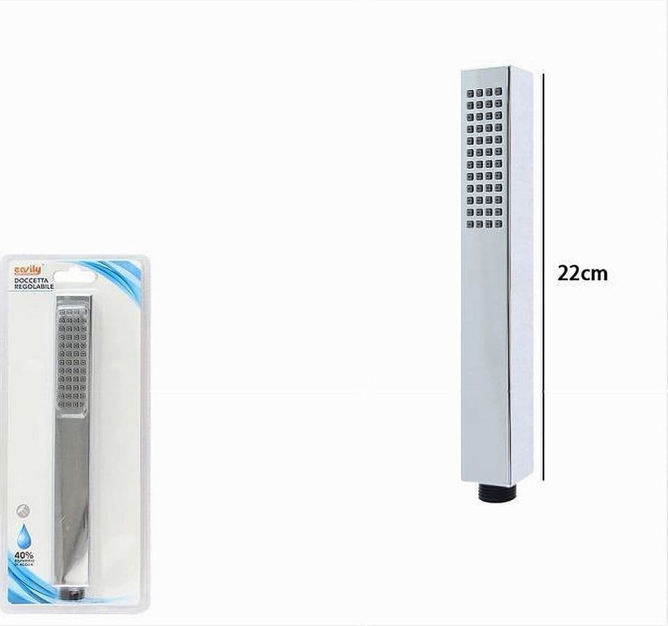 DOCCETTA DOCCINO QUADRATO SLIM ULTRA MODERNO SOFFIONE DOCCIA BAGNO VASCA 87477 - 7
