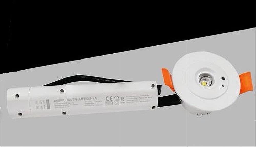 FARETTO EMERGENZA INCASSO 3W 1 LED COB ANTI BLACKOUT LUCE FREDDA 6500K NA05-SL-1 - 8