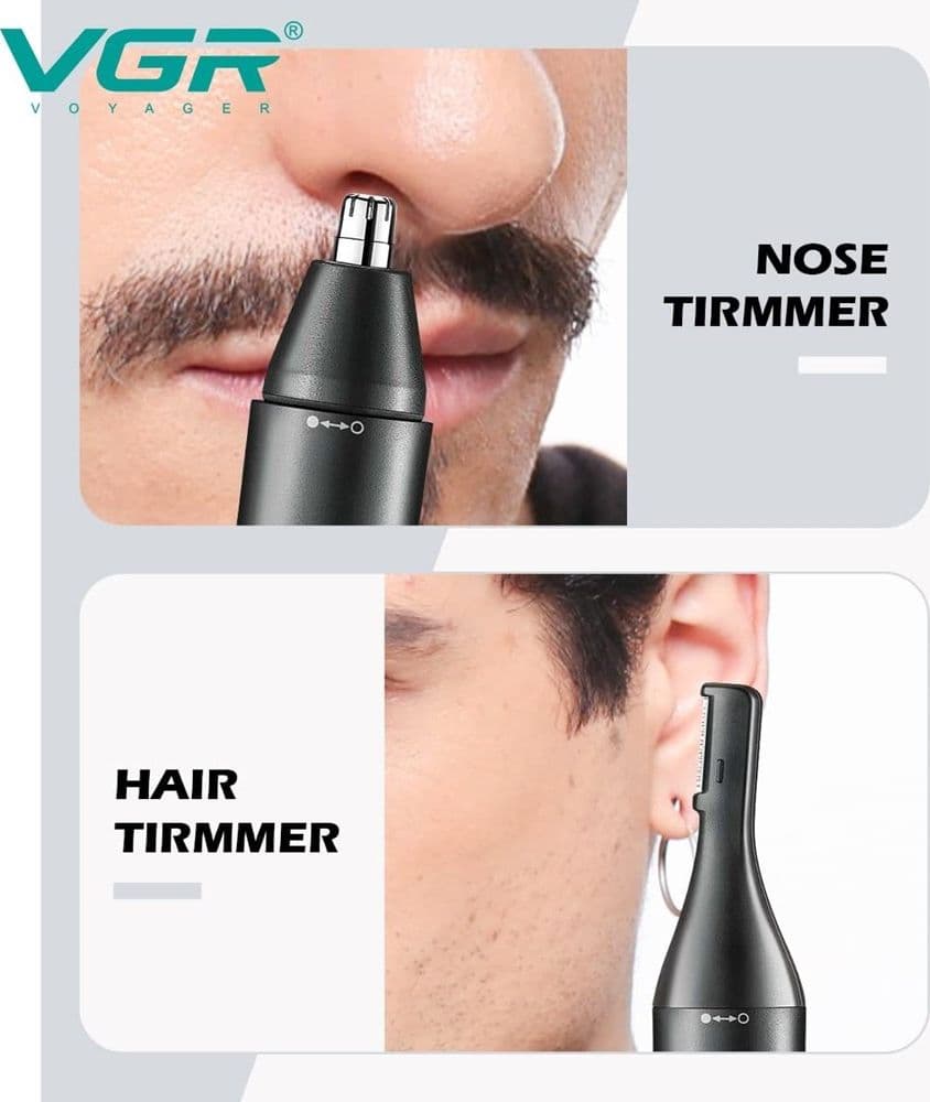 VGR V-613 Trimmer Professionale Naso Sopracciglia Tagliacapelli Barber - 9