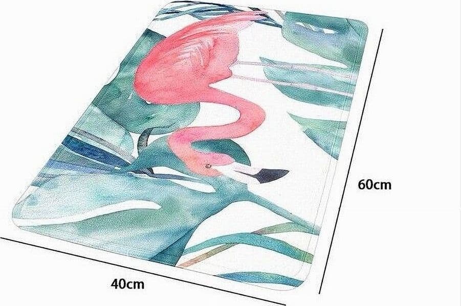 TAPPETO TAPPETINO ANTISCIVOLO TESSUTO PER BAGNO ARREDO 40X60CM FENICOTTERO 69956 - 2