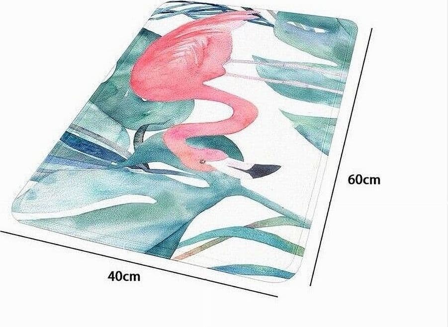 TAPPETO TAPPETINO ANTISCIVOLO TESSUTO PER BAGNO ARREDO 40X60CM FENICOTTERO 69956 - 2