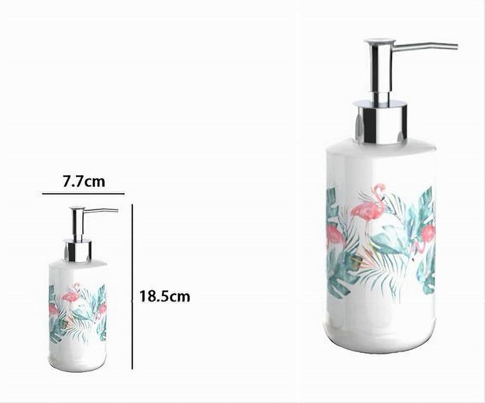 DISPENSER SAPONE LIQUIDO FENICOTTERI ACCESSORIO PORTA SAPONE ARREDO BAGNO 69958 - 2