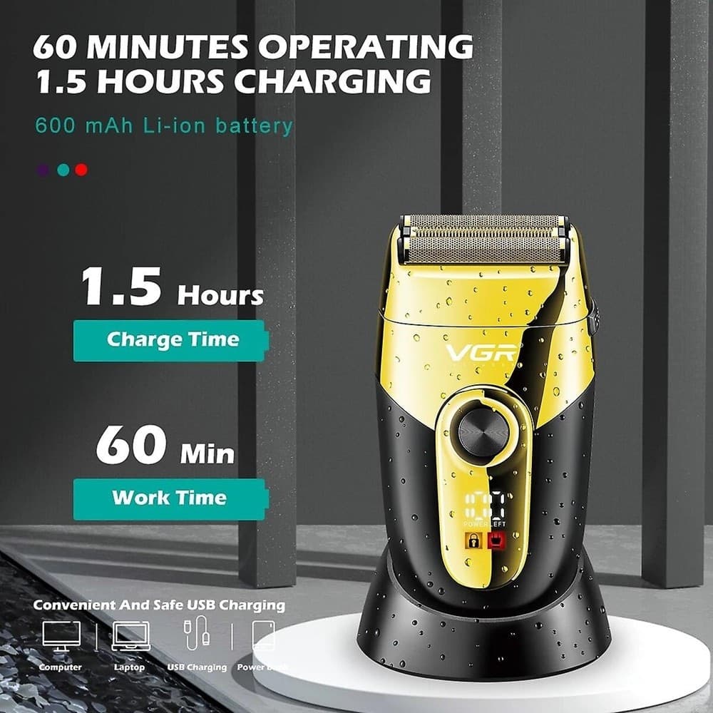 Tagliacapelli Professionale VGR V-383 | Rasoio Regolabarba Foil Shaver Barber - 9