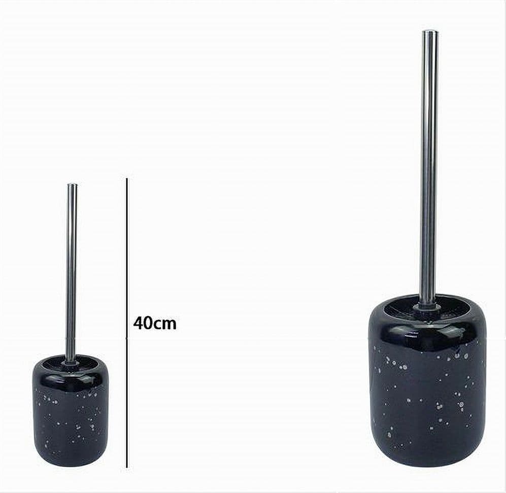 PORTA SCOPINO CON SCOPETTINO PER WC NERO MACCHIATO ARGENTO ACCESSORI BAGNO 59933 - 2