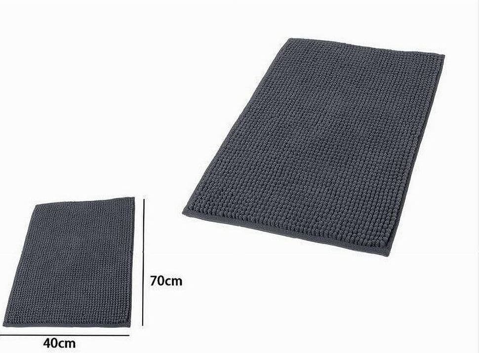 TAPPETO TAPPETINO ANTISCIVOLO PER BAGNO ARREDO 40 X 70CM NERO GRIGIO SCURO 69743 - 2