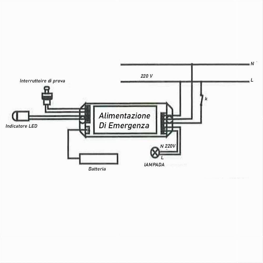 KIT DI EMERGENZA PER LAMPADE LED DA 3-40W TRASFORMATORE ALIMENTATORE NA03-F40A-T8 - 7