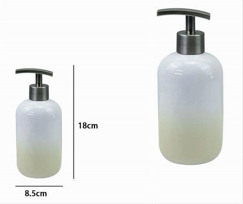 DISPENSER PORTASAPONE LIQUIDO BIANCO GIALLO ACCESSORI BAGNO MODERNO ARREDO 59902 - 3