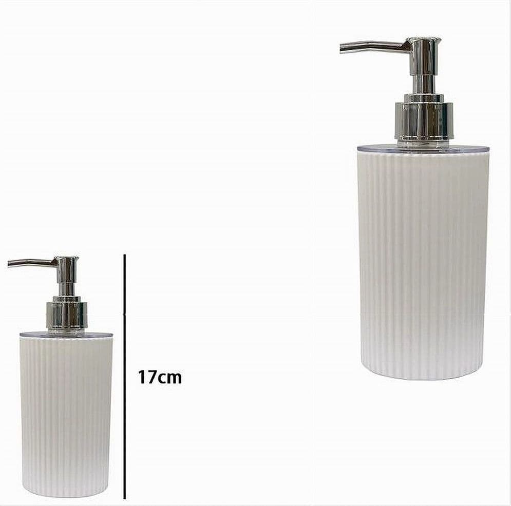 DISPENSER SAPONE LIQUIDO LAVANDINO BIANCO RIGATO ACCESSORIO ARREDO BAGNO 79161 - 3