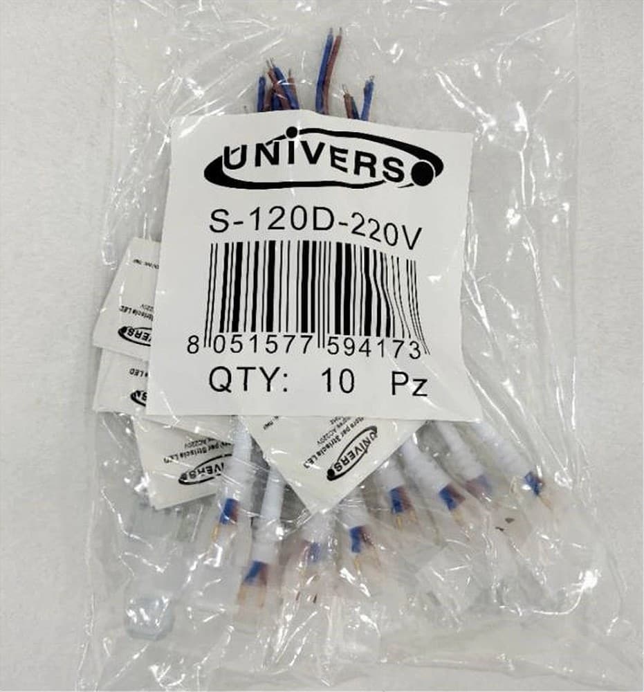KIT 10PZ CONNETTORE ALIMENTAZIONE FLESSIBILE STRIP LED 220V 8MM 3535 S-120D-220V - 3