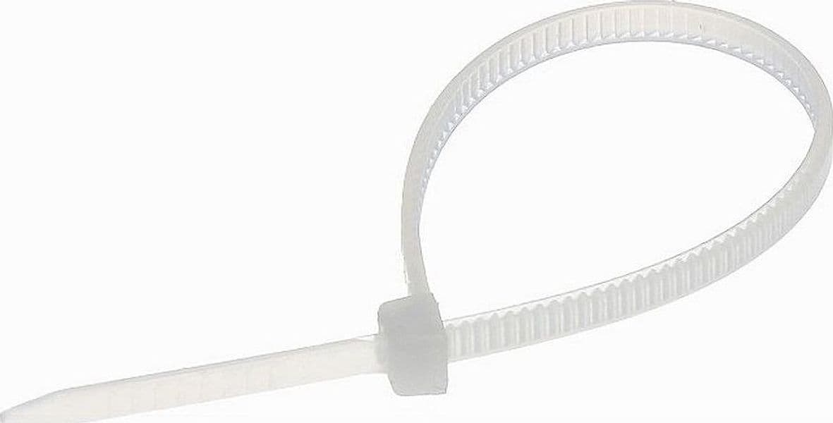 SET 100 PZ FASCETTE SERRACAVO AUTOBLOCCANTI IN NYLON BIANCO 2.5MMX100MM 25-100-B - 3