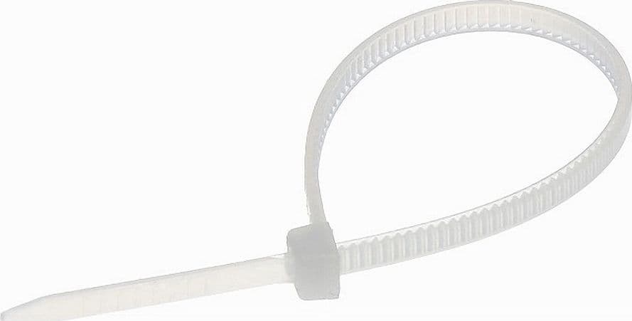 SET 100 PZ FASCETTE SERRACAVO AUTOBLOCCANTI IN NYLON BIANCO 2.5MMX100MM 25-100-B - 3