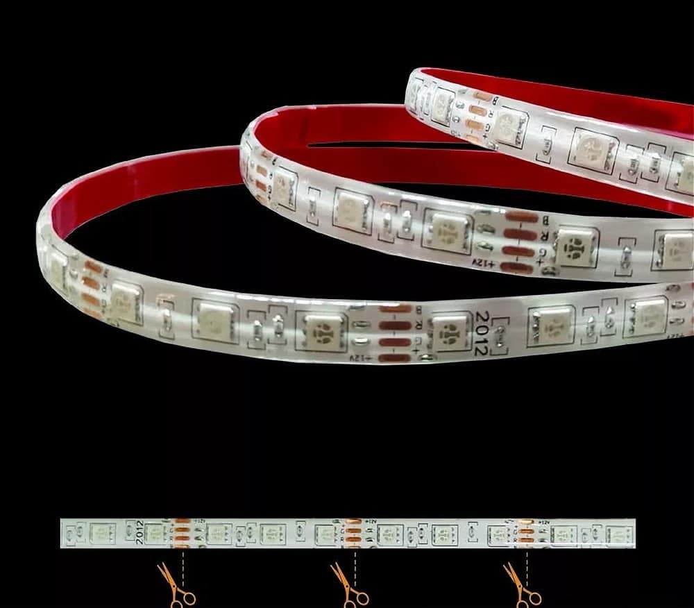 STRISCIA STRIP LED 5050 60LED/MT RGB 12V 7W/MT BOBINA 5 METRI IP20 5050-L-RGB - 3