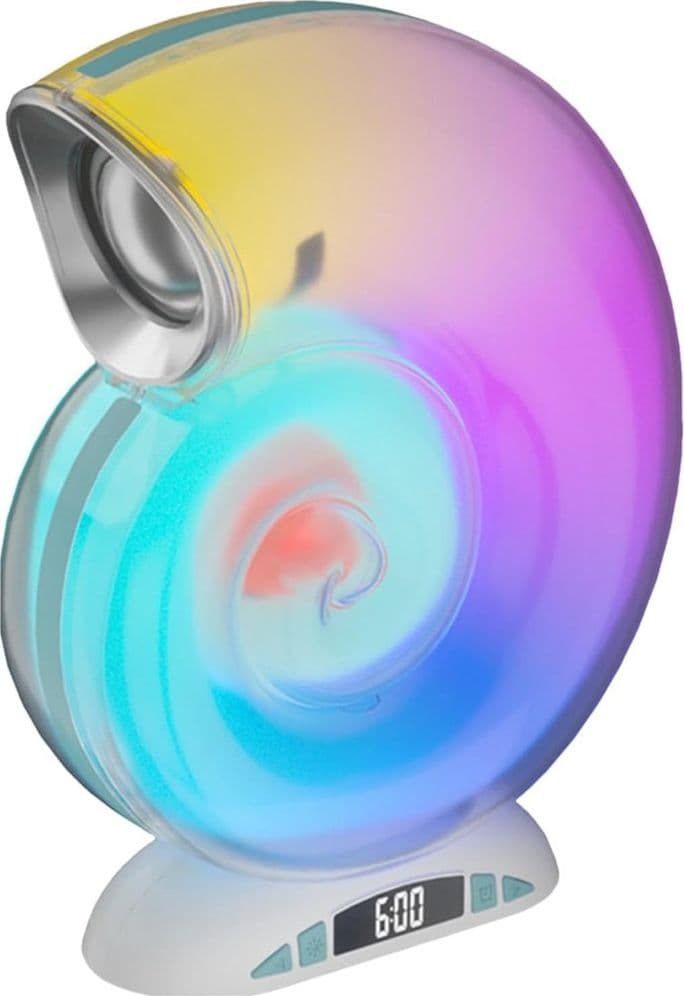 LAMPADA CARICABATTERIE WIRELESS ALTOPARLANTE PORTATILE LUCE NOTTURNA CONCHIGLIA - 16
