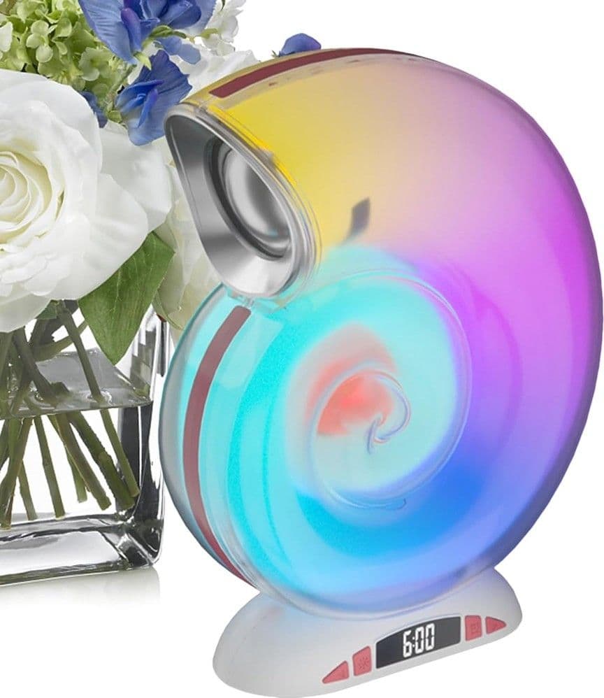 LAMPADA CARICABATTERIE WIRELESS ALTOPARLANTE PORTATILE LUCE NOTTURNA CONCHIGLIA - 24