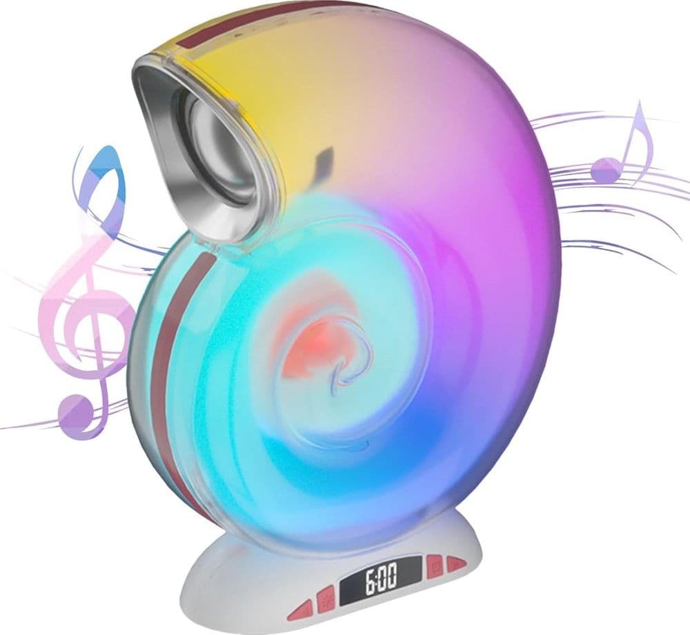 LAMPADA CARICABATTERIE WIRELESS ALTOPARLANTE PORTATILE LUCE NOTTURNA CONCHIGLIA - 25