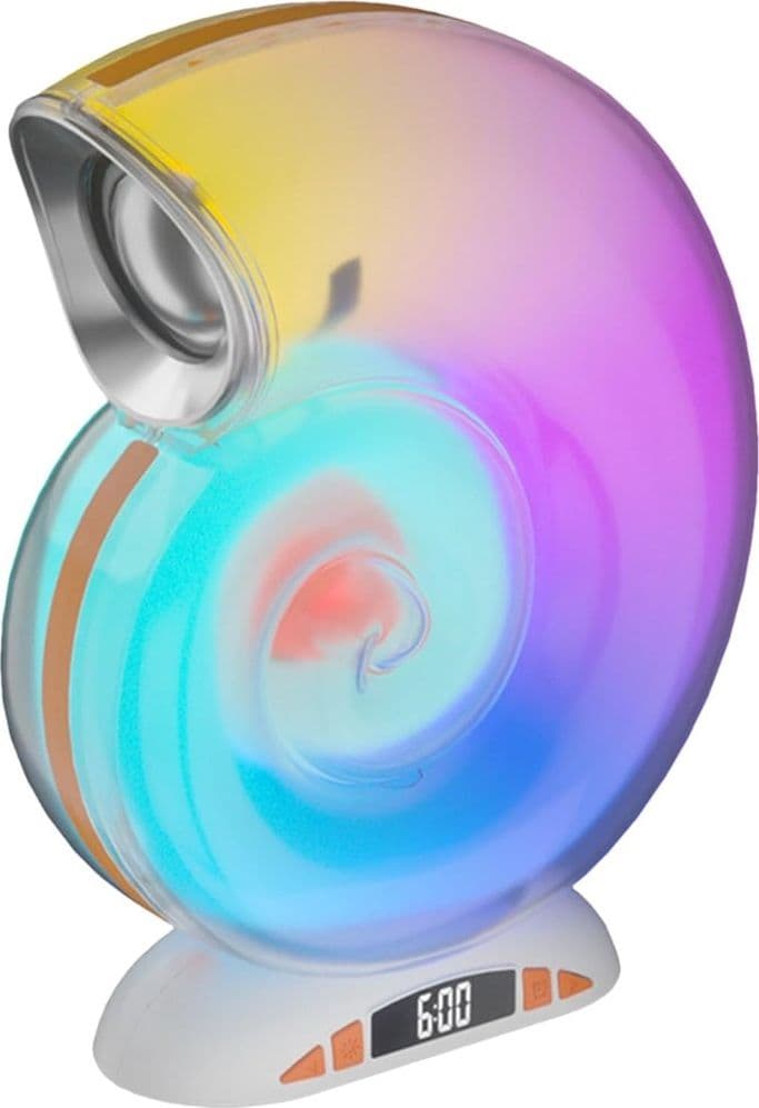 LAMPADA CARICABATTERIE WIRELESS ALTOPARLANTE PORTATILE LUCE NOTTURNA CONCHIGLIA - 9