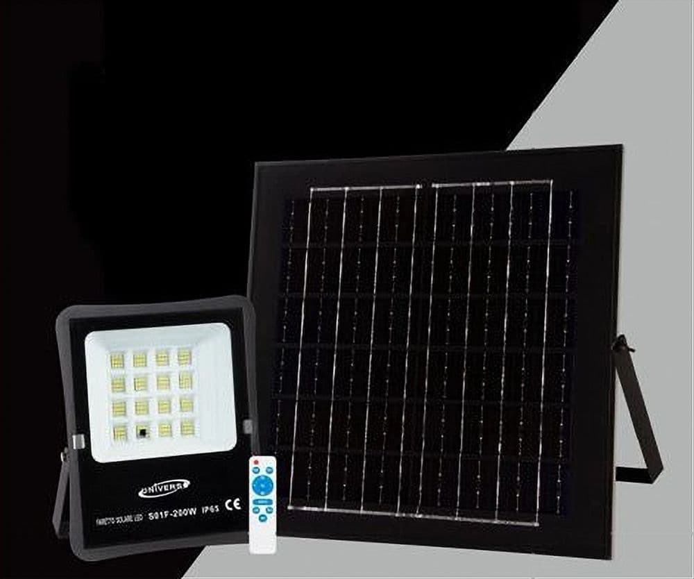 FARETTO FARO LED SOLARE 200W TELECOMANDO IP65 LUCE BIANCA FREDDA 6500K S01F-200W - 3