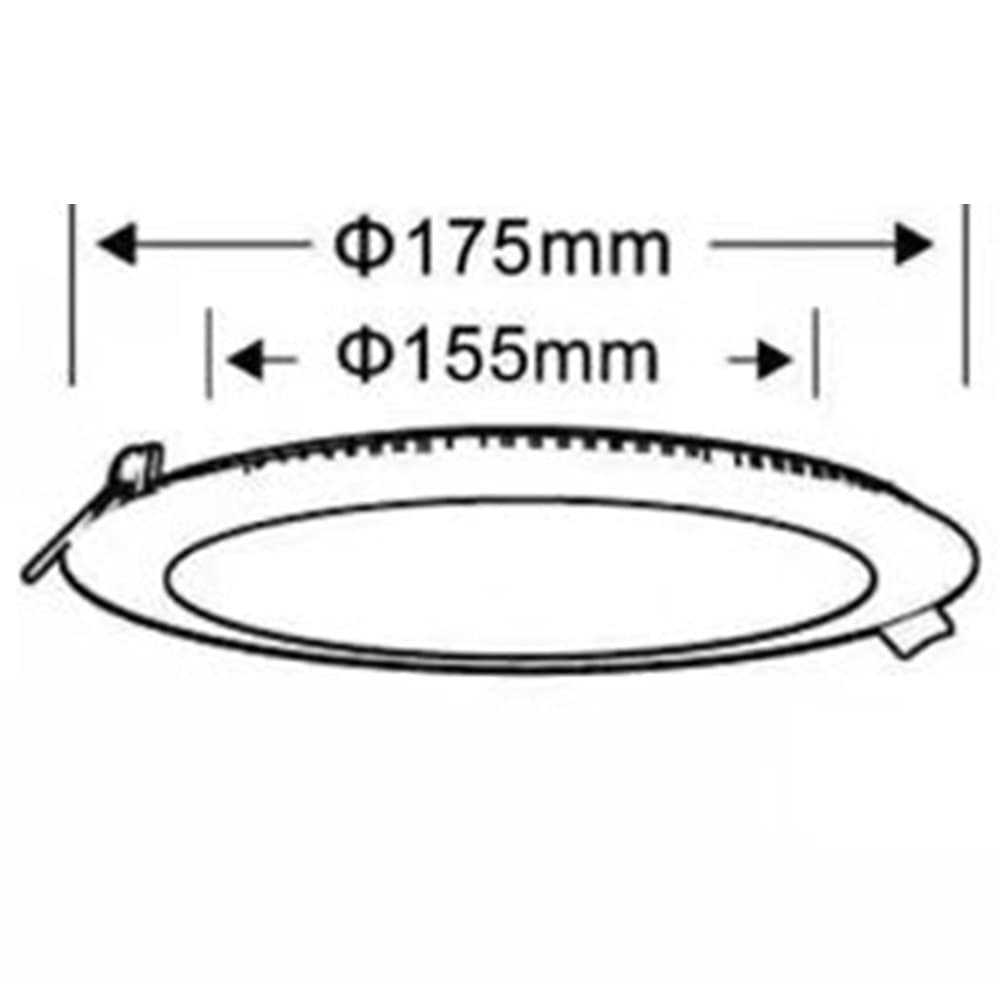 PANNELLO SMD LED ROTONDO INCASSO 12 W CON DRIVER CCT 6500K 3000K 4000K P155A-T3C - 5