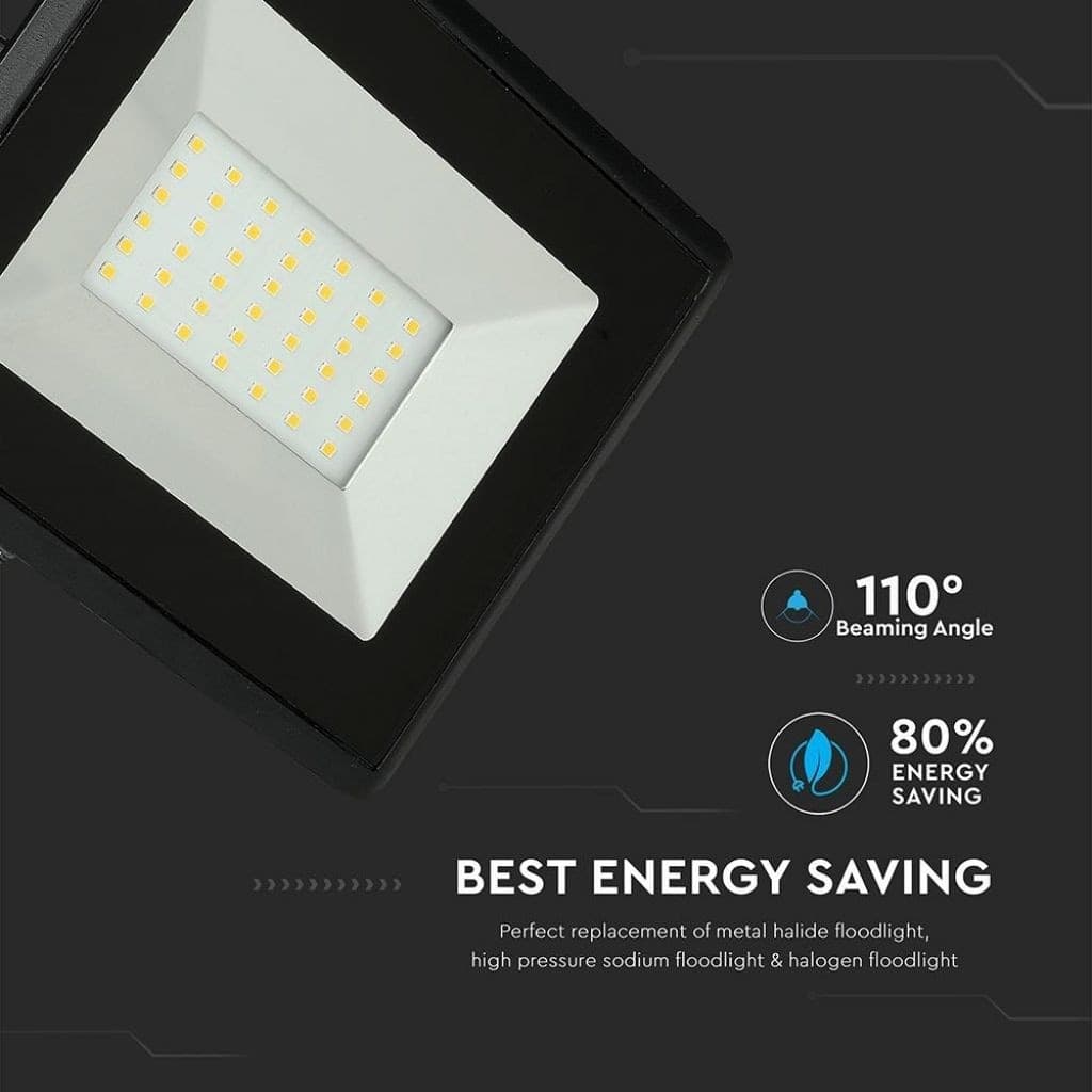 FARO PROIETTORE A LED SMD DA 50W COLORE NERO LUCE CALDA 3000K PER ESTERNO IP65 - 13
