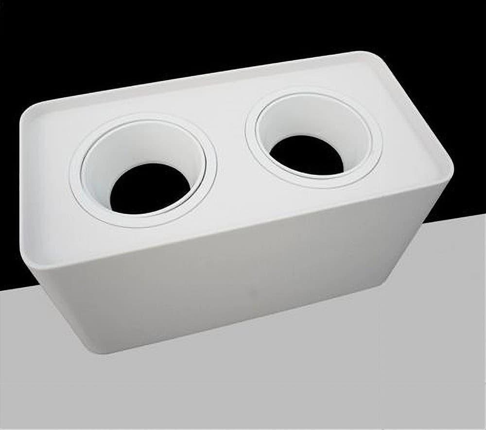 PORTAFARETTO DOPPIO ORIENTABILE DA SOFFITTO BIANCO PER FARETTO GU10 GU5.3 P34-B2 - 7