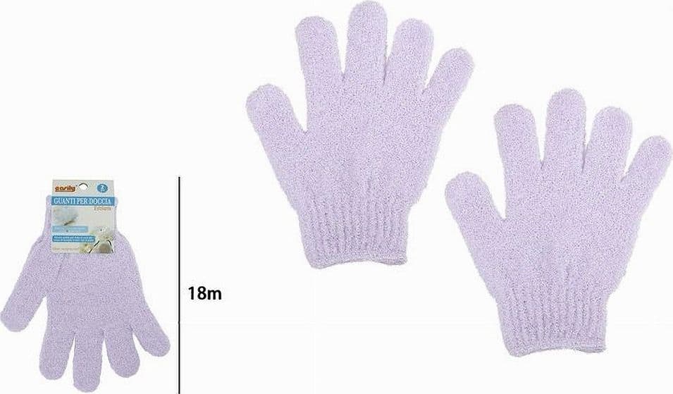 SET 2 PEZZI GUANTI DI CRINE PER DOCCIA BAGNO ESFOLIANTE PELLE CORPO BIANCO 79720 - 2