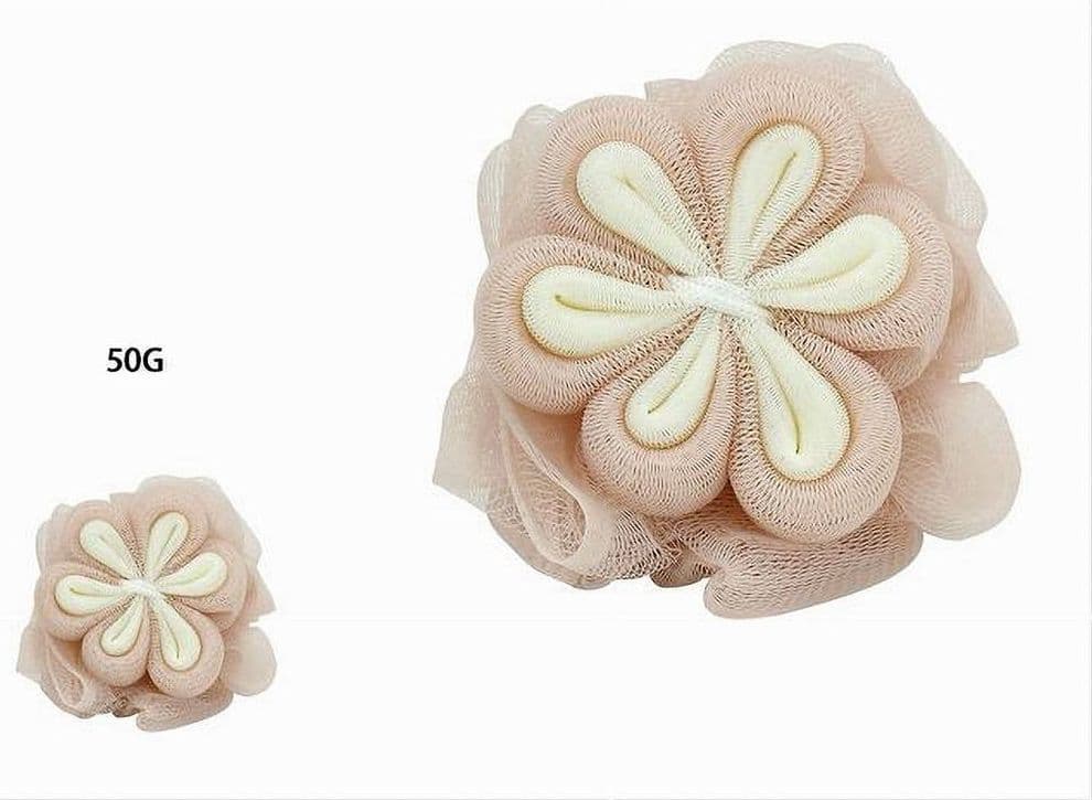 SPUGNA A RETE BAGNO PER DOCCIA CON FIORE MORBIDA ESFOLIANTE SCRUBBER ROSA 79583 - 2