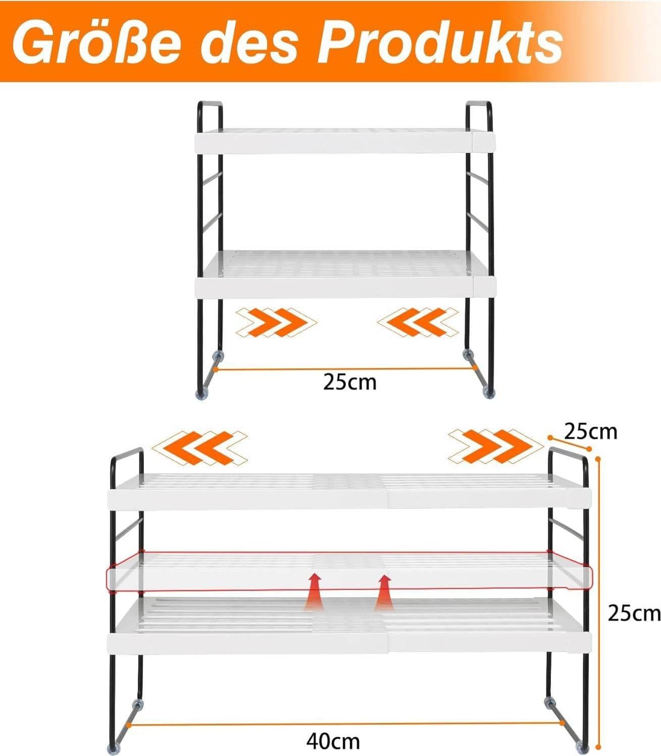 MENSOLA ESTENDIBILE ORGANIZER DA CUCINA PORTASPEZIE SCAFFALE A 3 RIPIANI MULTIUS - 6