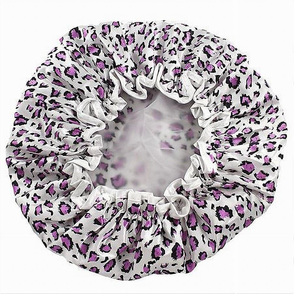 SET 2 PZ CUFFIA DOCCIA BAGNO ELASTICO FANTASIA ANIMALIER PROTEGGE CAPELLI 10041 - 4