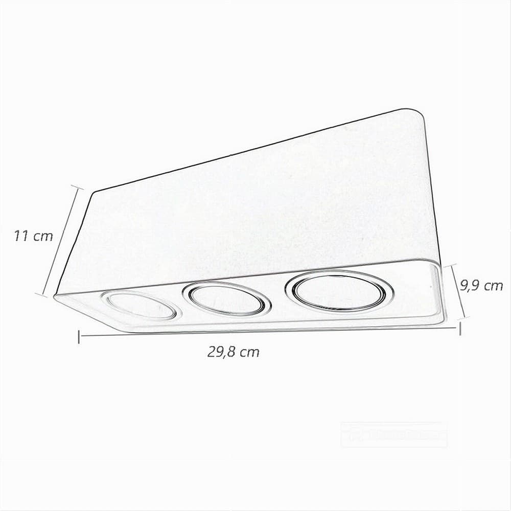 PORTAFARETTO TRIPLO ORIENTABILE DA SOFFITTO BIANCO PER FARETTO GU10 GU5.3 P34-B3 - 7