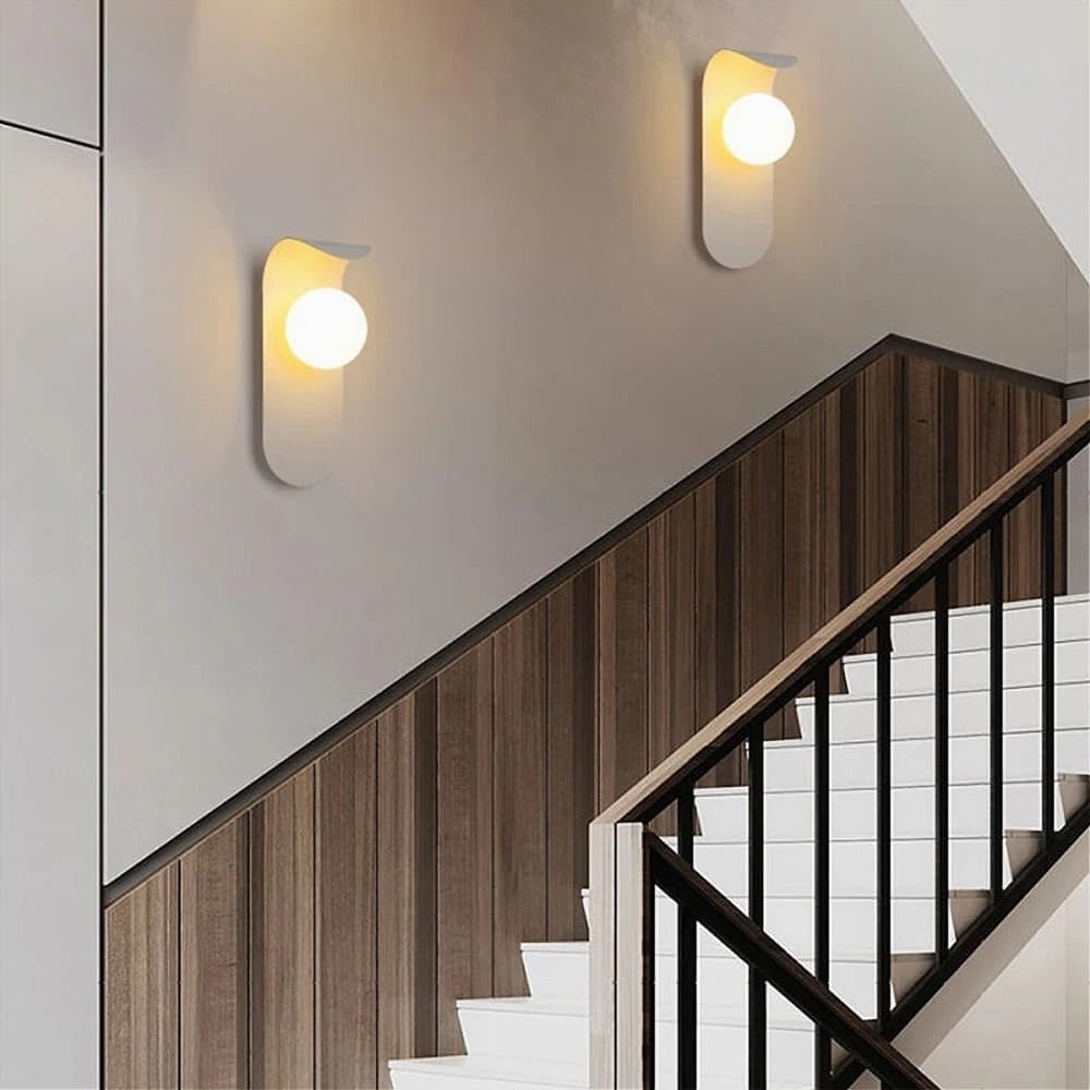 APPLIQUE DA PARETE MODERNO LAMPADA DECORATIVA IN METALLO CON SFERA VETRO G9 AQ46 - 9