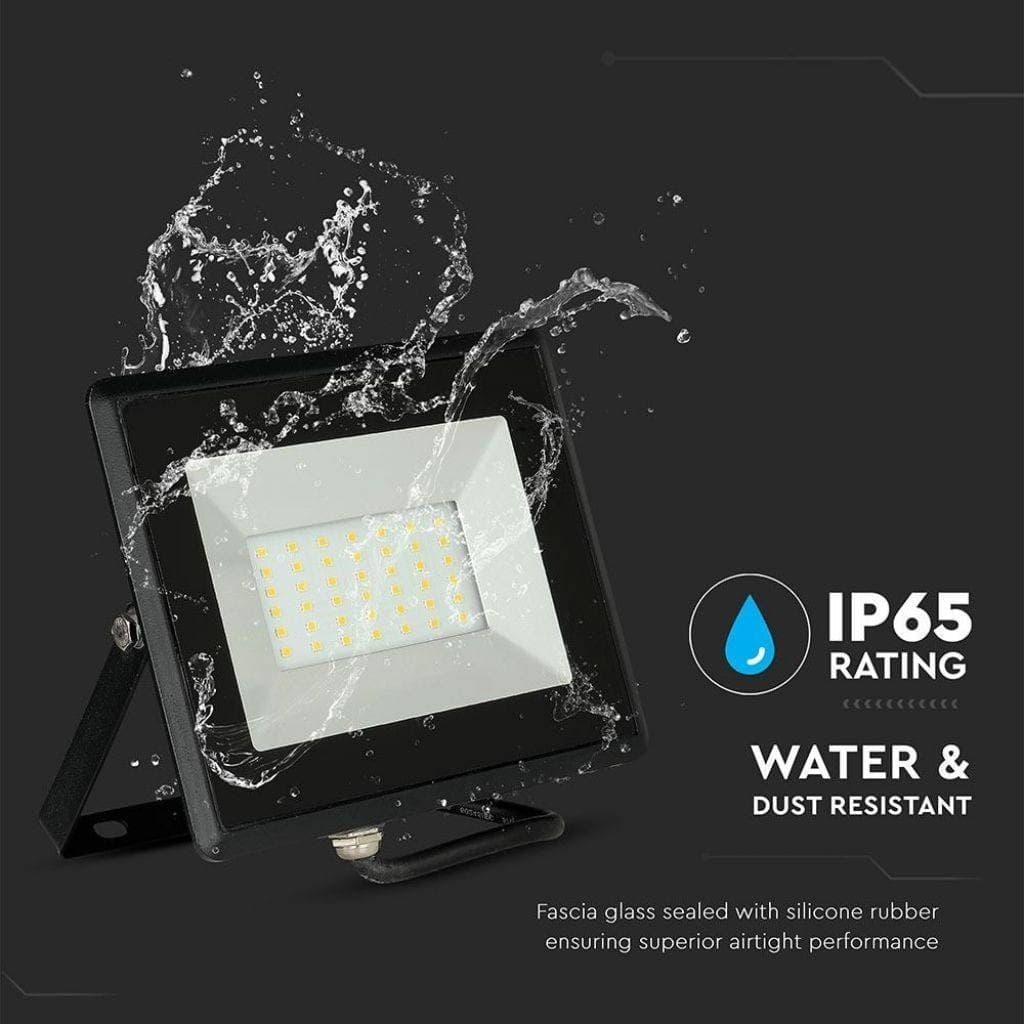 FARO PROIETTORE A LED SMD DA 30W COLORE NERO LUCE CALDA 3000K PER ESTERNO IP65 - 10