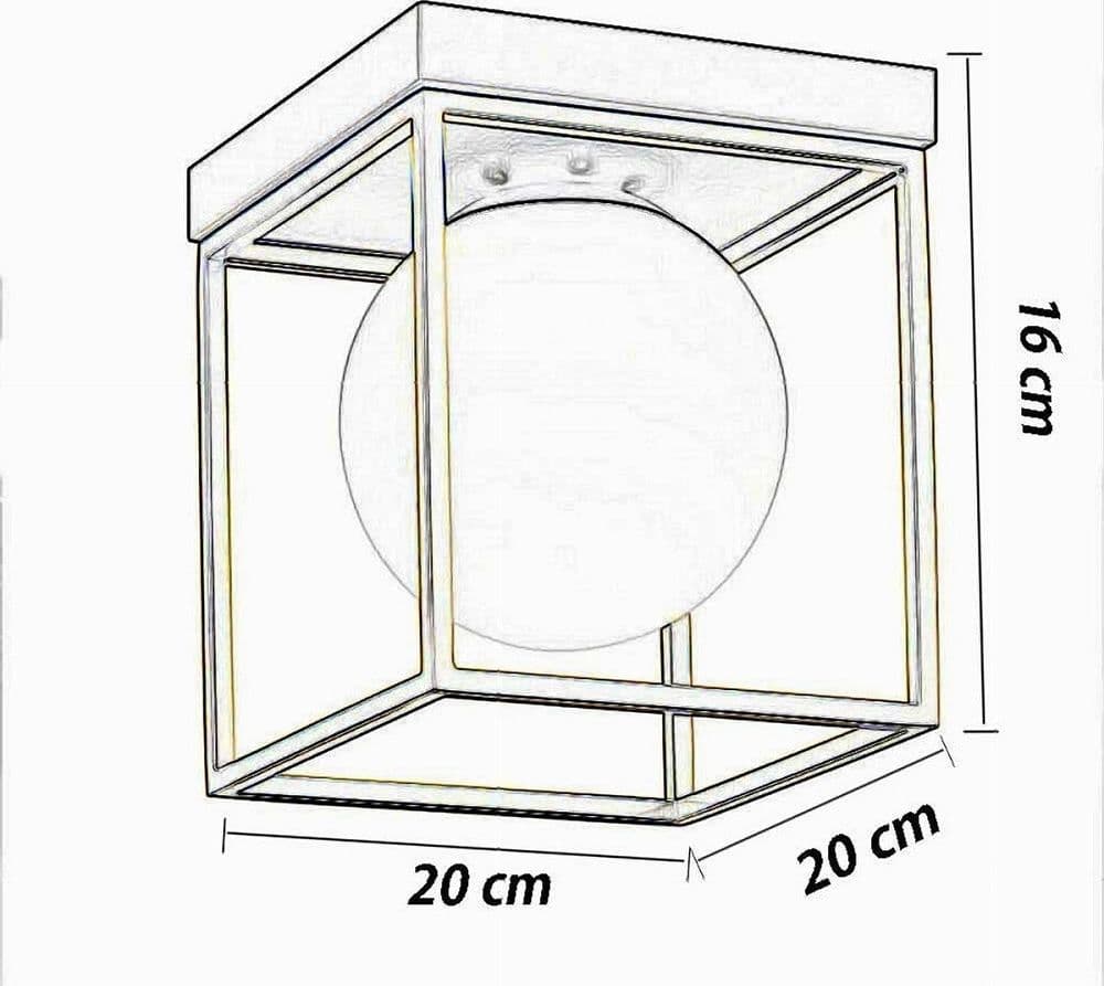PLAFONIERA DA SOFFITTO LAMPADA IN METALLO NERO BRONZO CON SFERA IN VETRO G9 C76-1 - 7