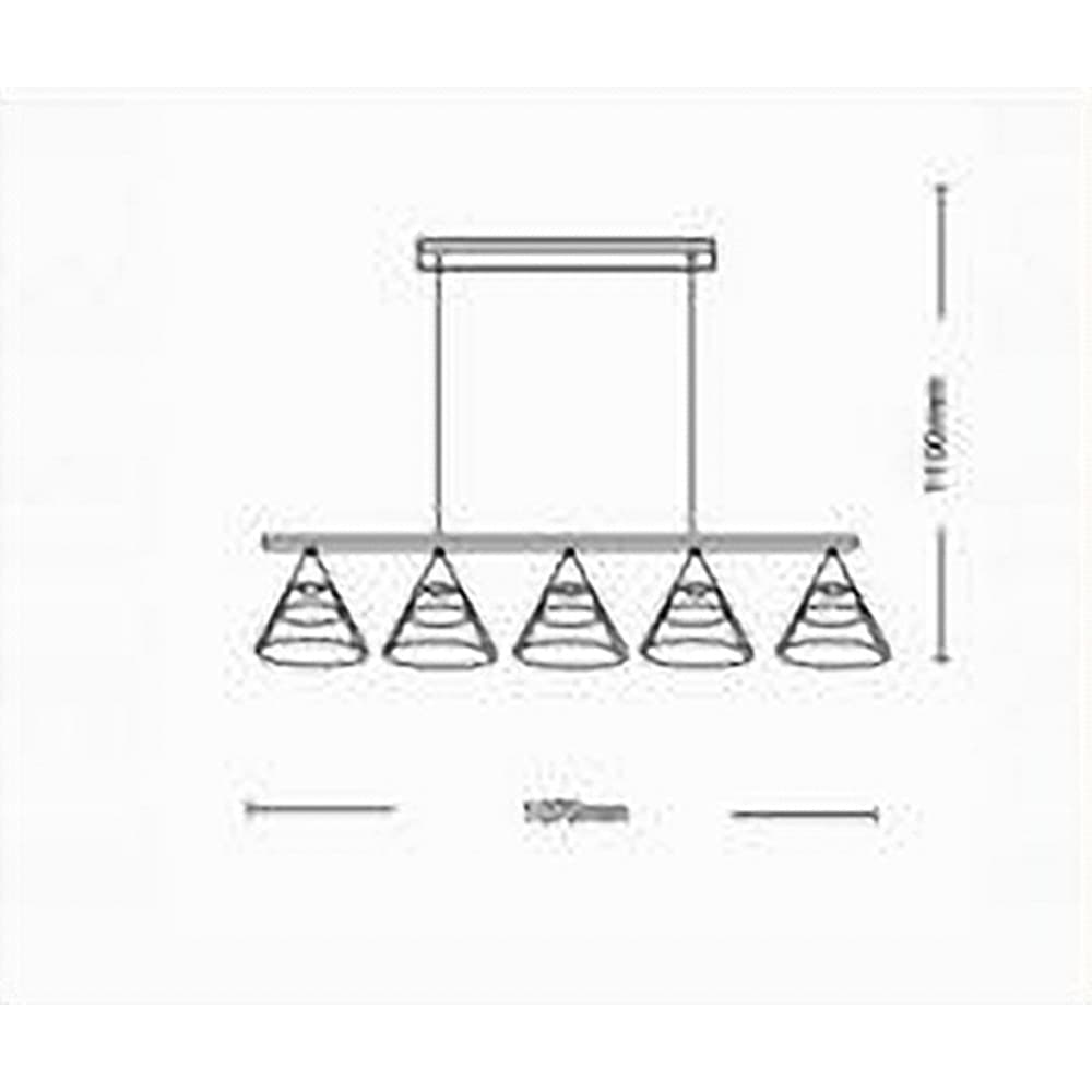 LAMPADARIO LED A SOSPENSIONE 16WATT NERO CON 5 LUCI 3 COLORAZIONI DI LUCE A69-3C - 2