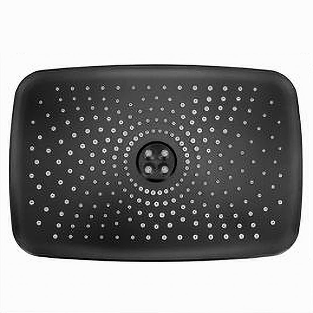 SOFFIONE DOCCIA RETTANGOLARE UGELLI FORI BAGNO MISCELATORE NERO 28.5X19 CM 87127 - 3