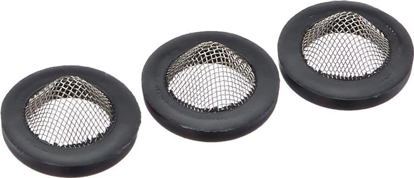 SET 8 PEZZI GUARNIZIONI IN GOMMA NERA CON FILTRO A RETE 27MM RUBINETTO TUBO 52447 - 3