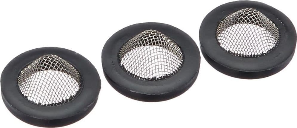 SET 8 PEZZI GUARNIZIONI IN GOMMA NERA CON FILTRO A RETE 27MM RUBINETTO TUBO 52447 - 3