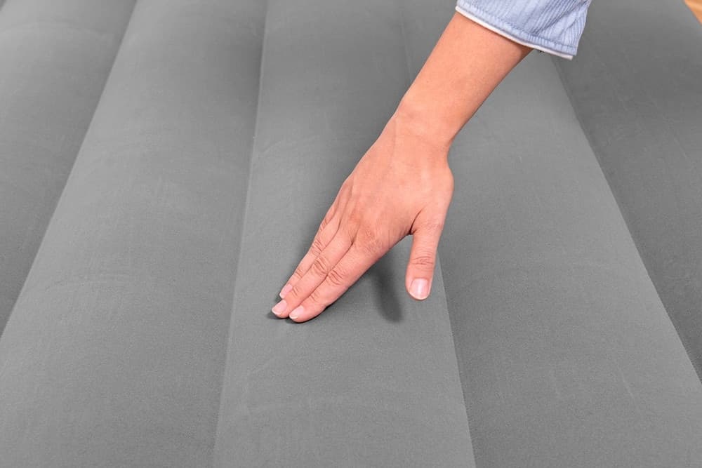 MATERASSO FLOCCATO MATRIMONIALE AIRBED NERO/GRIGIO GONFIABILE POMPA INTEGRATA 67403 - 7