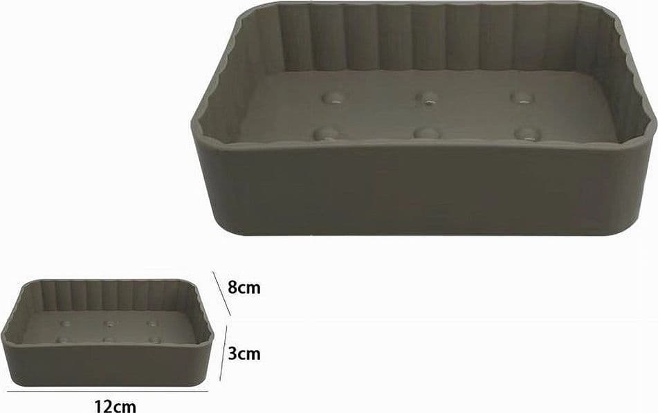 PORTASAPONE SAPONETTA DA BAGNO RETTANGOLARE BEIGE RIGATO ACCESSORIO ARREDO 79168 - 3