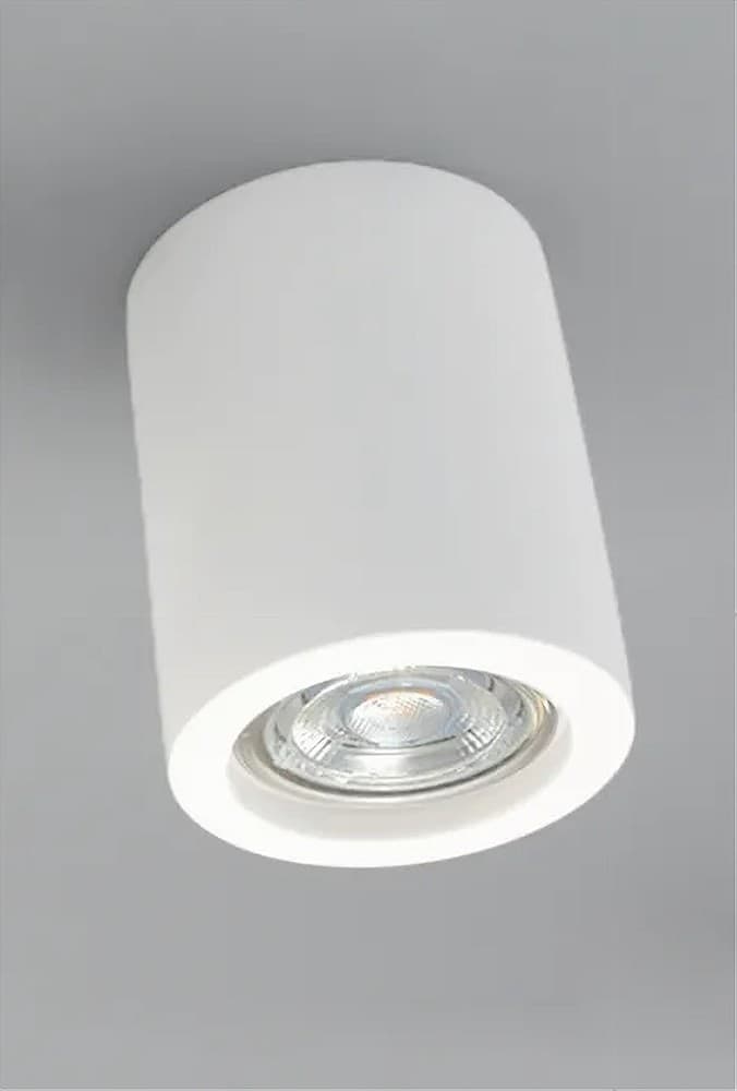 PORTA FARETTO LAMPADA SOFFITTO GU10 CILINDRO IN GESSO H90MM VERNICIABILE GS-C90-T - 10