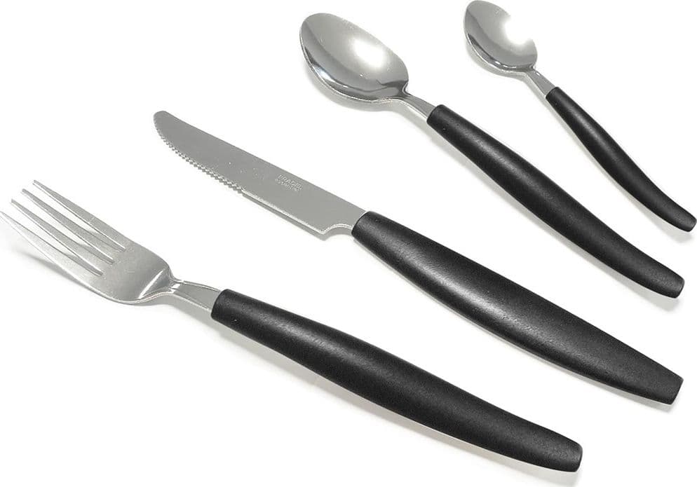 SET SERVIZIO DI POSATE 24PEZZI PER 6 PERSONE IN ACCIAIO INOSSIDABILE COLORE NERO - 4