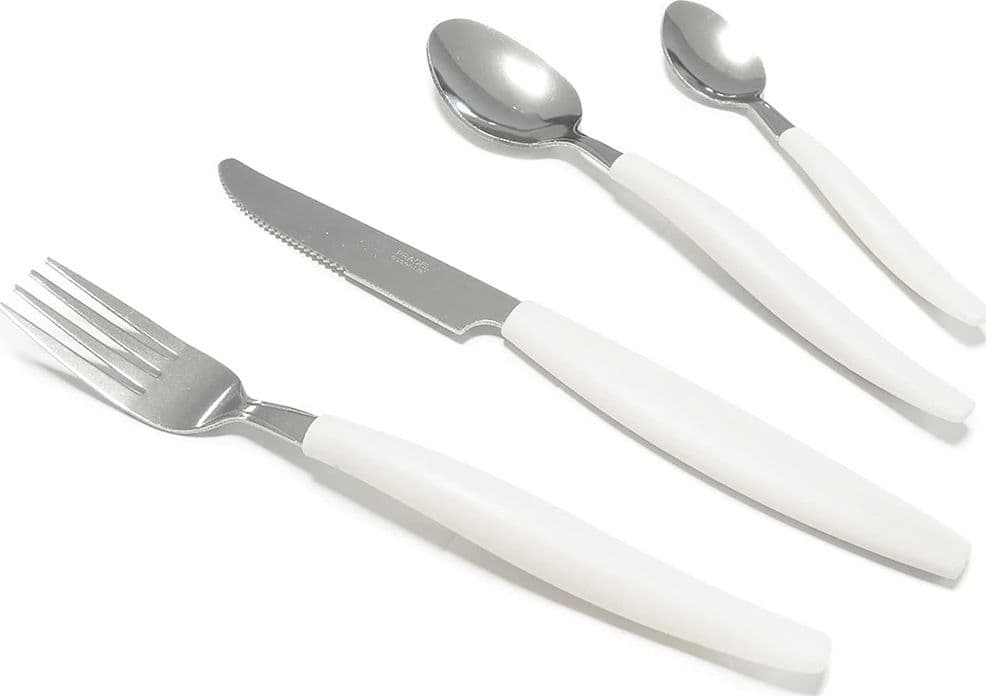 SET SERVIZIO DI POSATE 24 PZ PER 6 PERSONE IN ACCIAIO INOSSIDABILE COLORE CREMA - 4