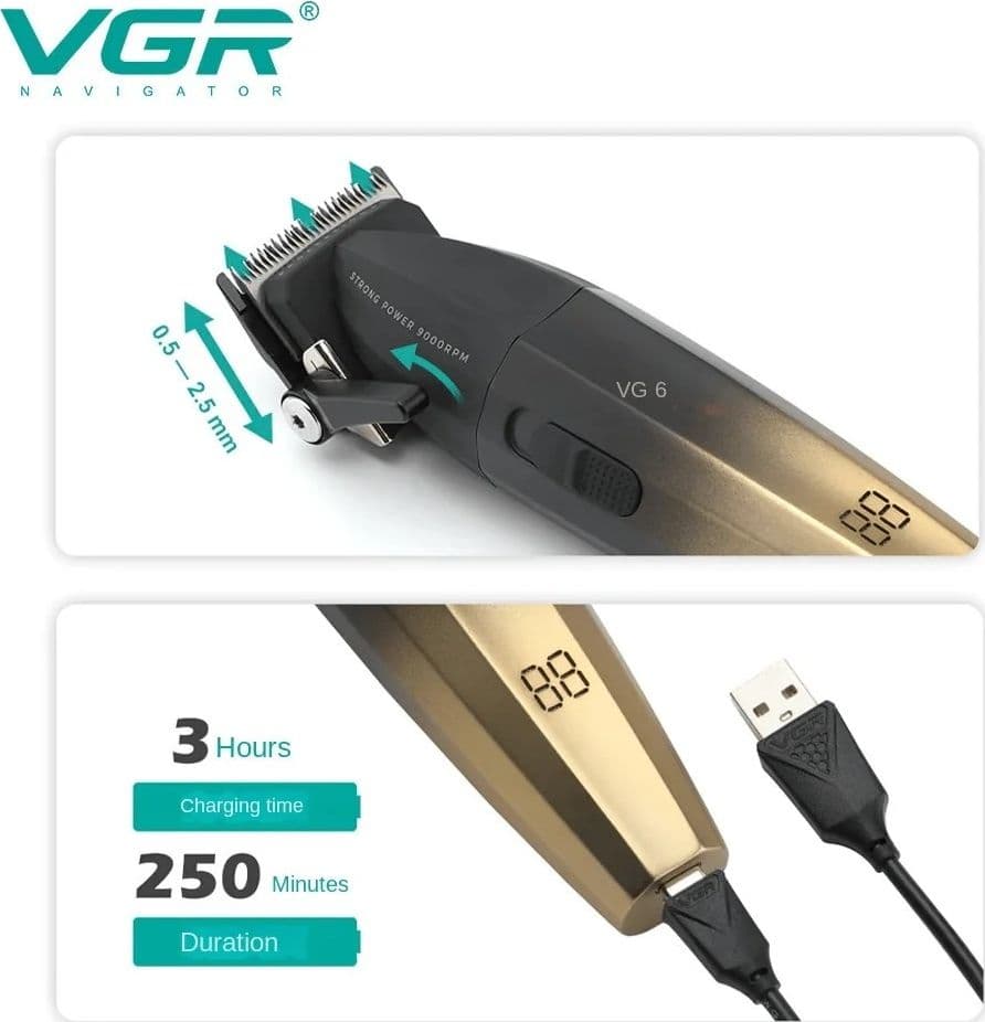 Tagliacapelli Professionale VGR V-003 Clipper Barber Motore 9000RPM - 13