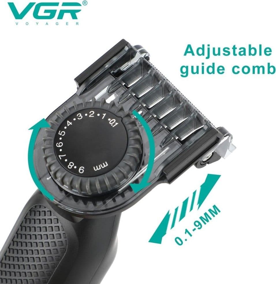 VGR V-360 Trimmer Professionale Tagliacapelli Rasoio Barber Regolabarba Uomo - 12