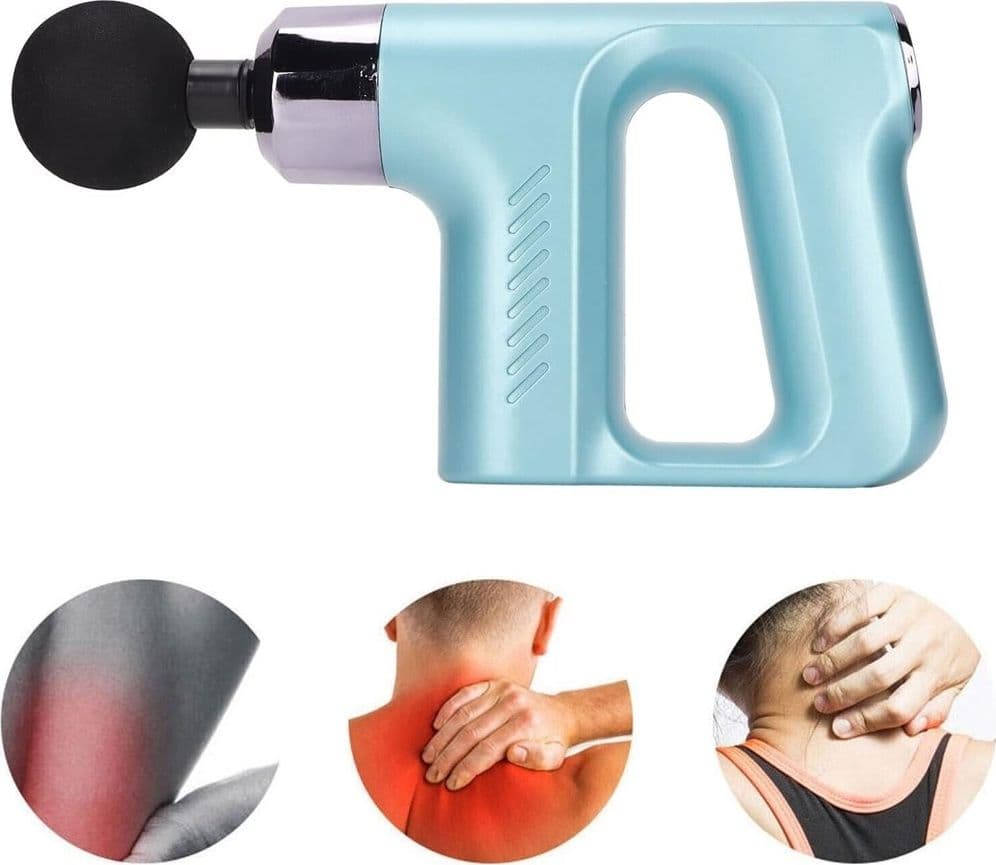 PISTOLA MASSAGGIANTE PROFESSIONALE 4 TESTINE 5 VELOCITÀ FASCIAL GUN RICARICABILE - 9