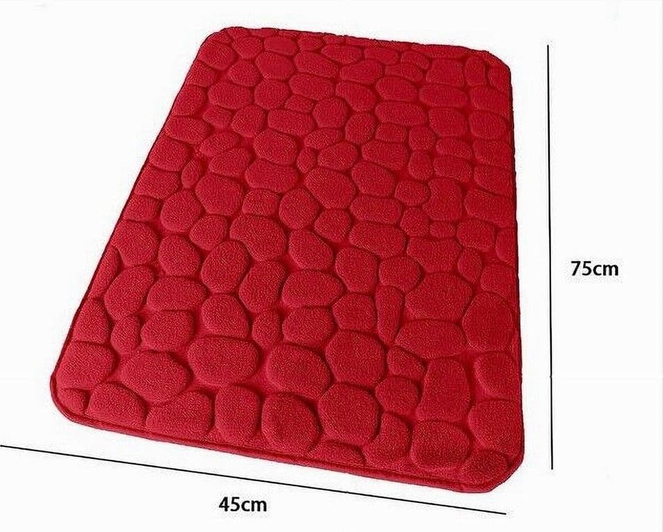 TAPPETO TAPPETINO IN TESSUTO PER BAGNO ARREDO 45X75 CM EFFETTO SASSI ROSSO 69935 - 2
