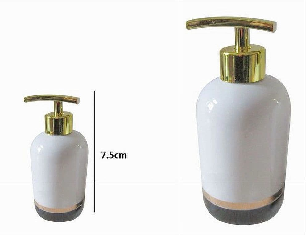 DISPENSER PORTA SAPONE LIQUIDO BIANCO RIGA BASSA DORATA NERA ARREDO BAGNO 59867 - 2